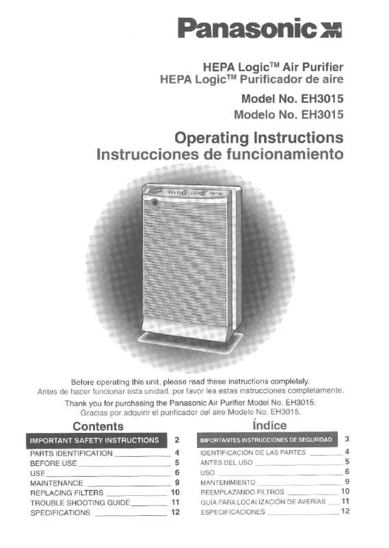 Mode d'emploi PANASONIC EH-3015