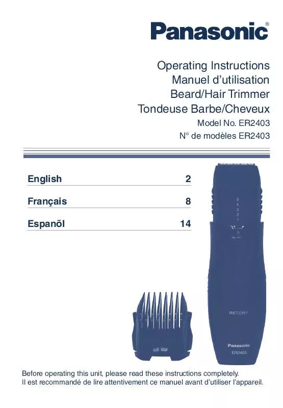 Mode d'emploi PANASONIC ER-2403