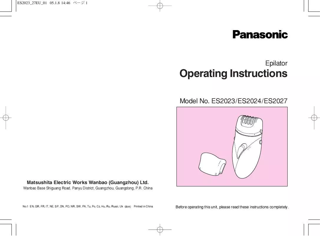 Mode d'emploi PANASONIC ES-2023