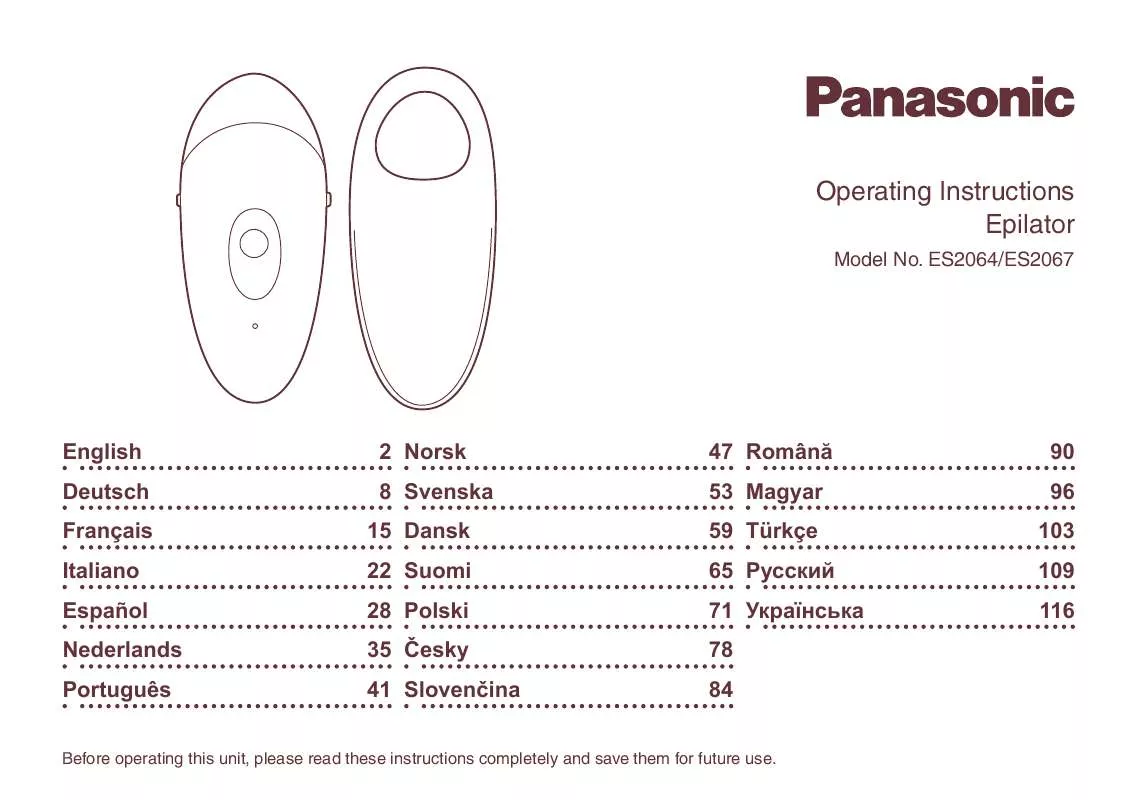 Mode d'emploi PANASONIC ES-2064