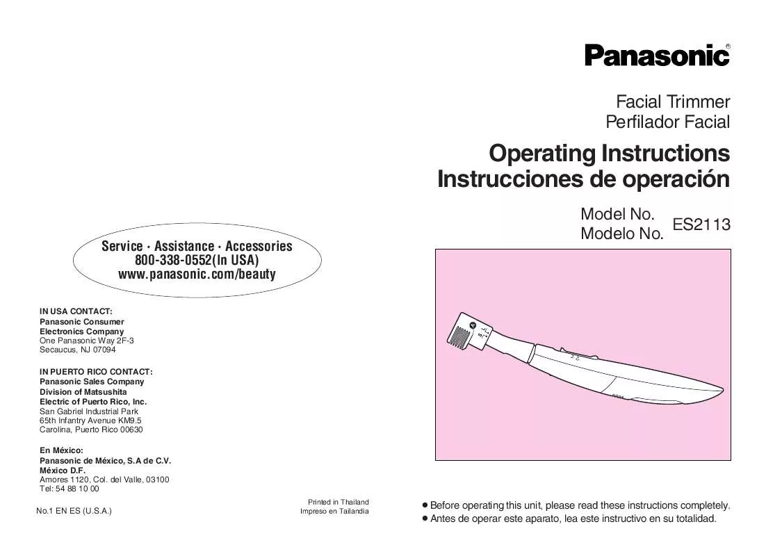 Mode d'emploi PANASONIC ES-2113