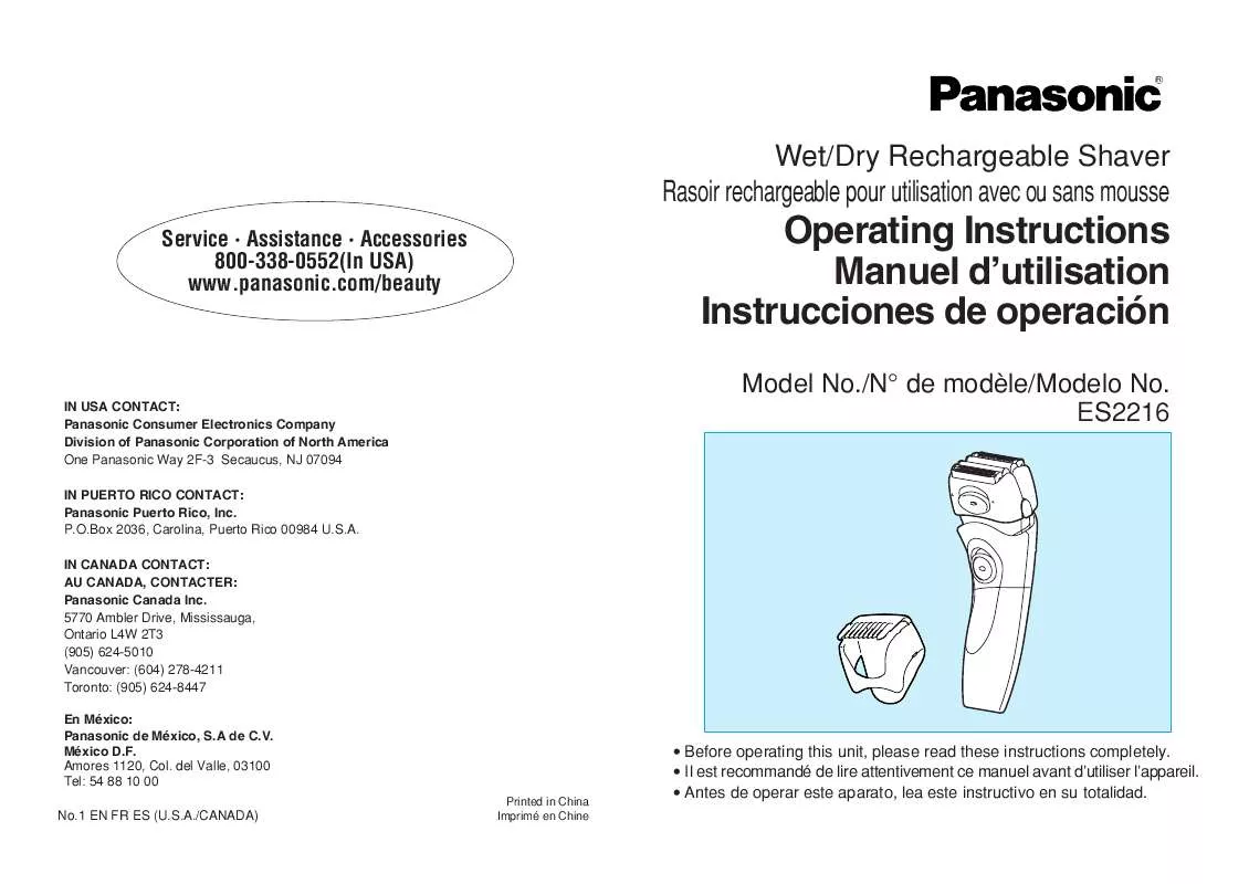 Mode d'emploi PANASONIC ES-2216