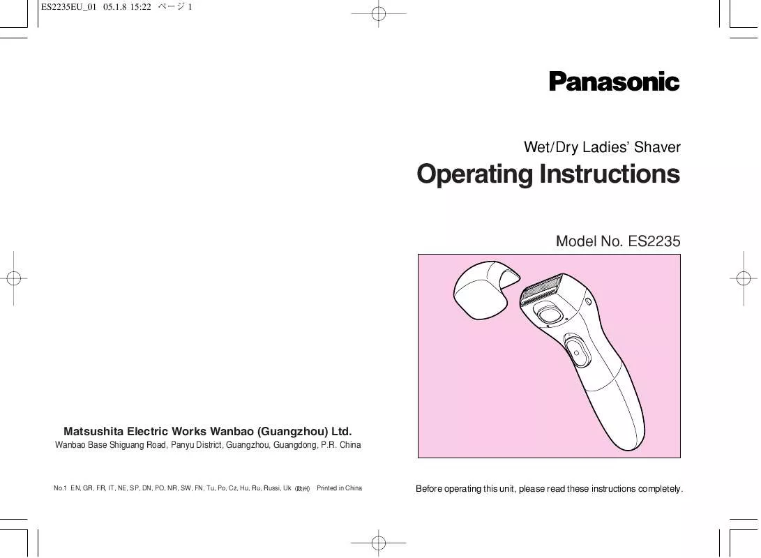 Mode d'emploi PANASONIC ES-2235