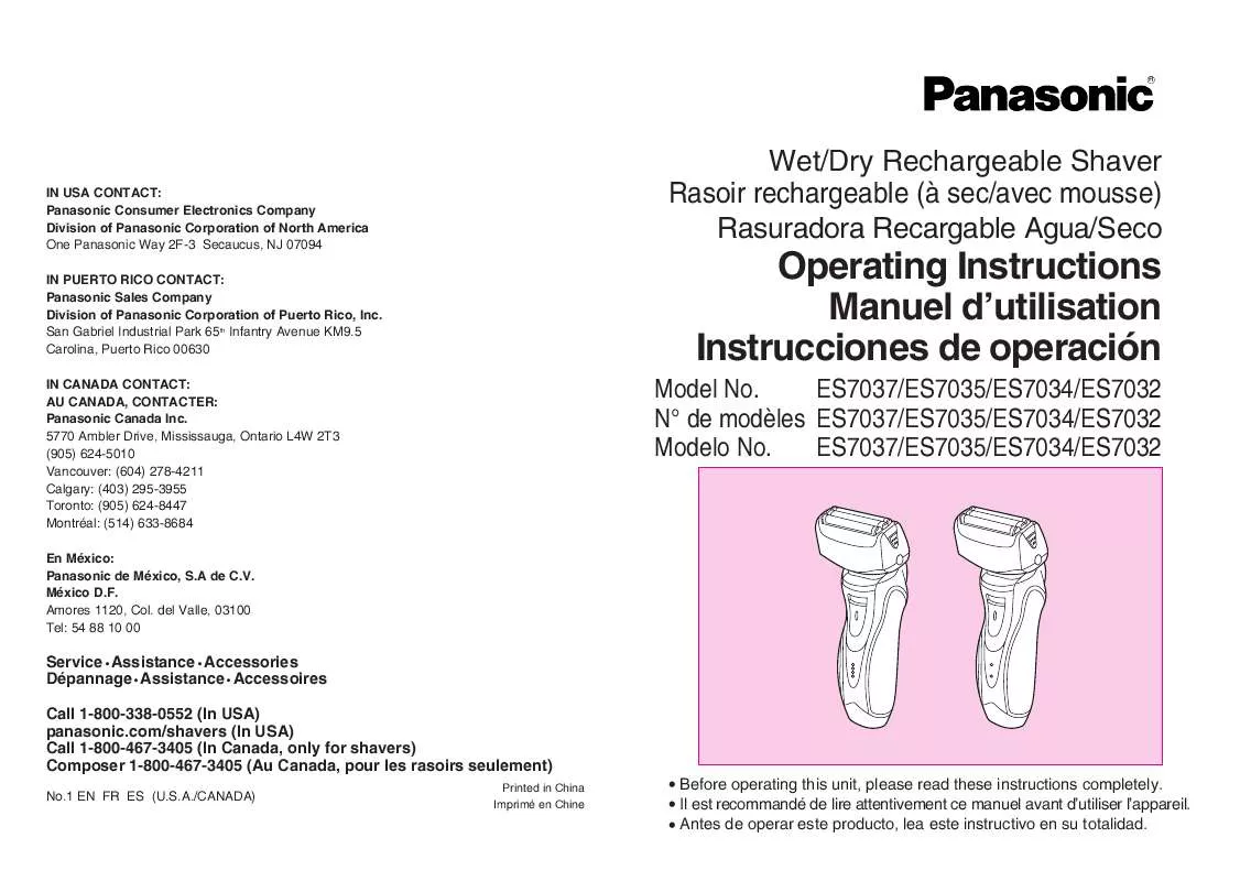 Mode d'emploi PANASONIC ES-7035