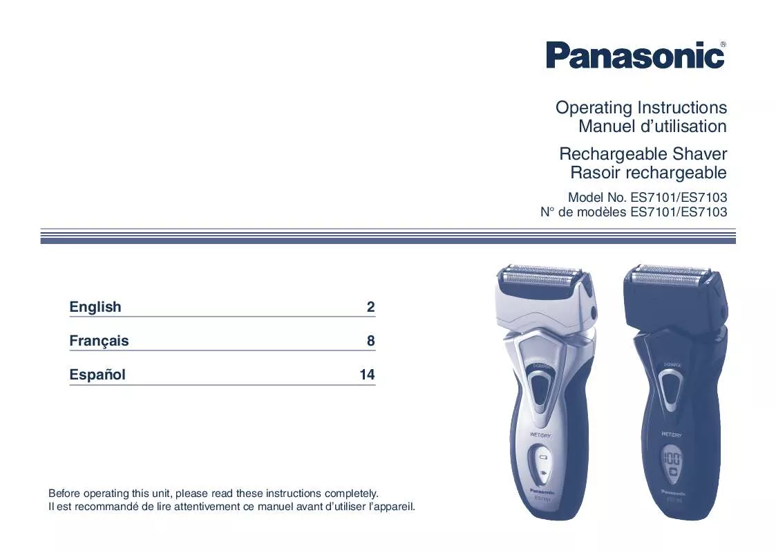 Mode d'emploi PANASONIC ES-7103