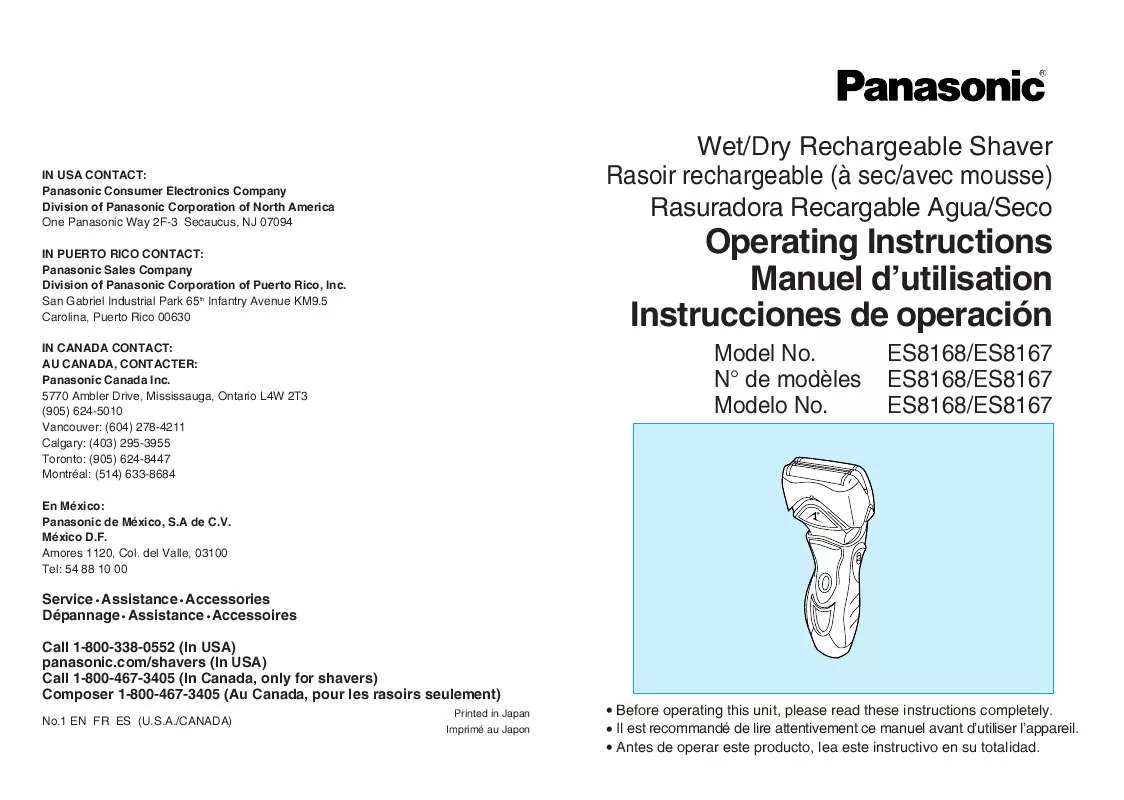 Mode d'emploi PANASONIC ES-8167