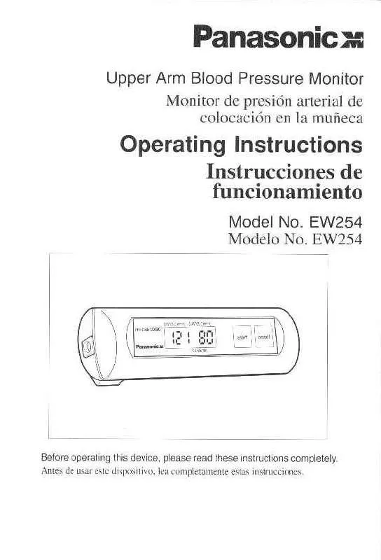 Mode d'emploi PANASONIC EW254