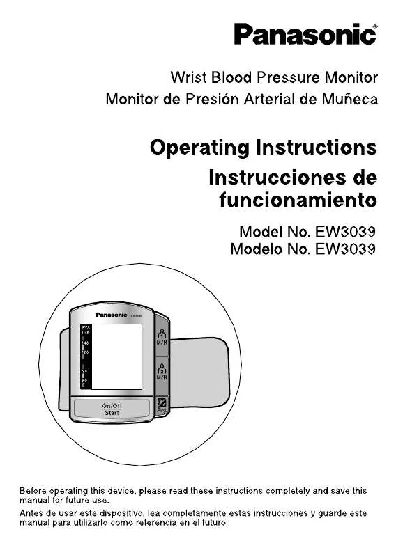 Mode d'emploi PANASONIC EW3039