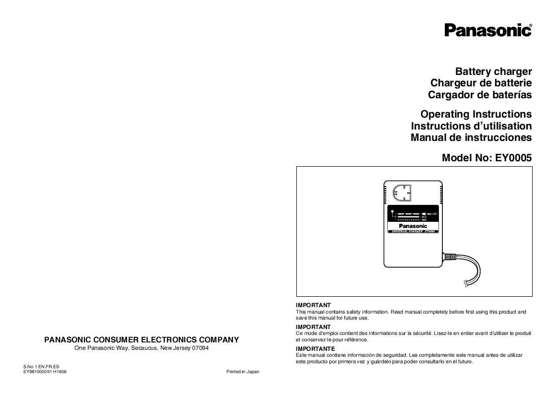 Mode d'emploi PANASONIC EY0005