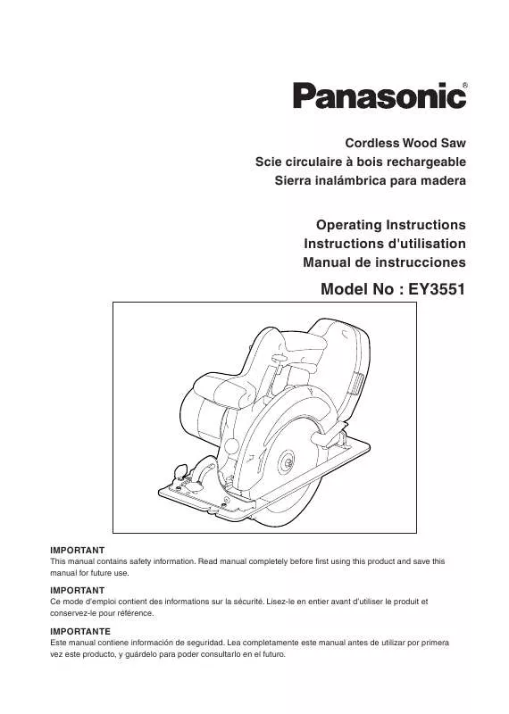 Mode d'emploi PANASONIC EY3551