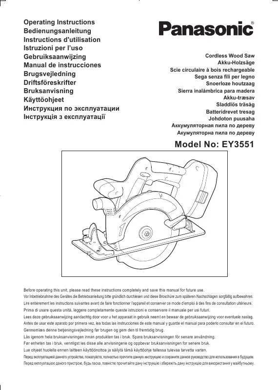 Mode d'emploi PANASONIC EY3551GQW