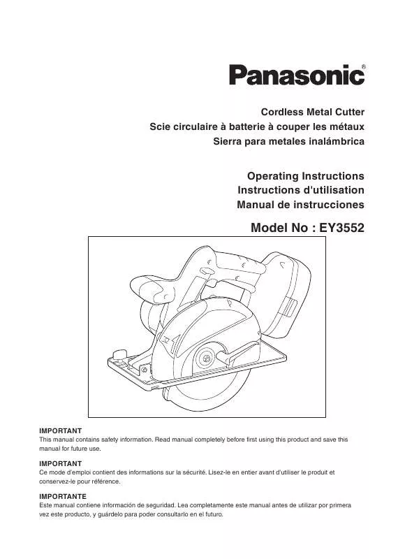 Mode d'emploi PANASONIC EY3552