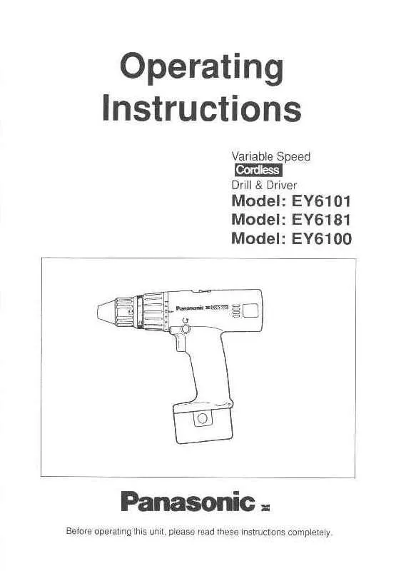 Mode d'emploi PANASONIC EY6100