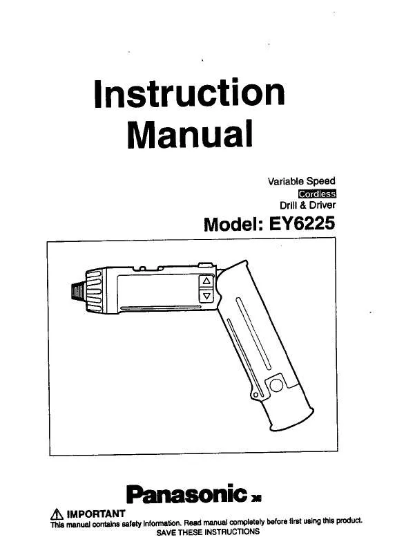 Mode d'emploi PANASONIC EY6225