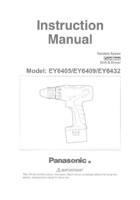 Mode d'emploi PANASONIC EY6405