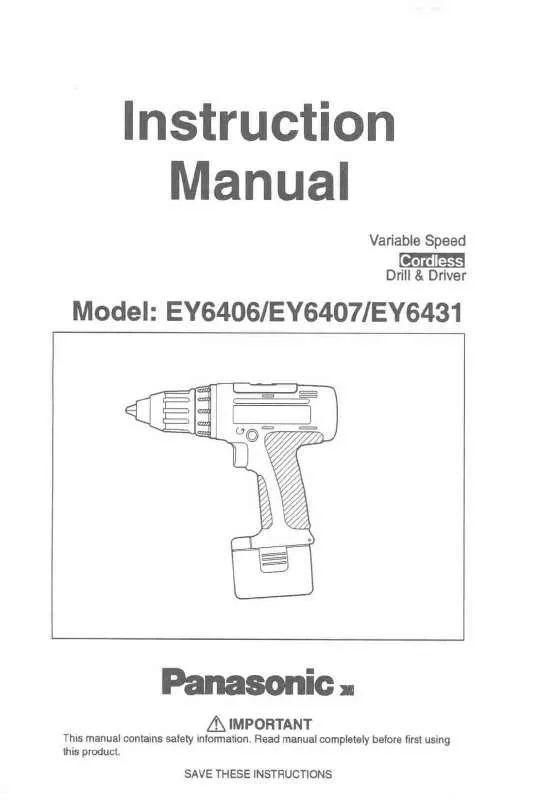 Mode d'emploi PANASONIC EY6406