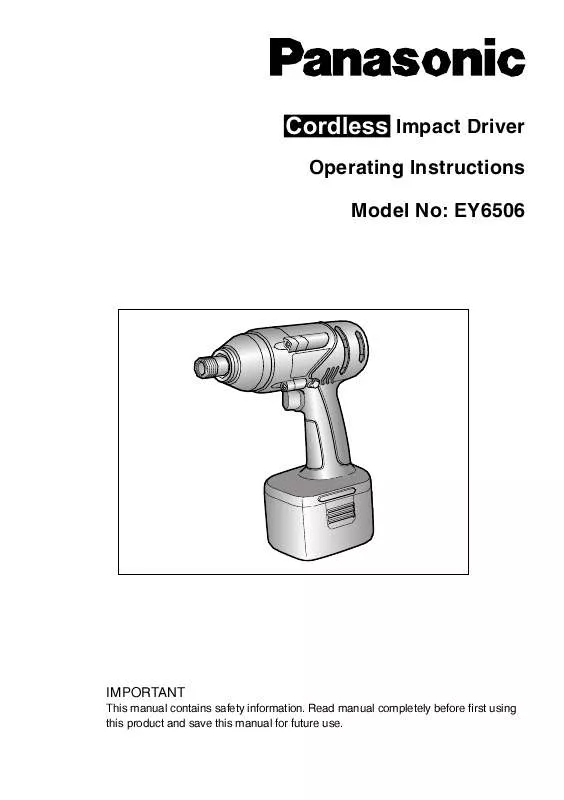 Mode d'emploi PANASONIC EY6506