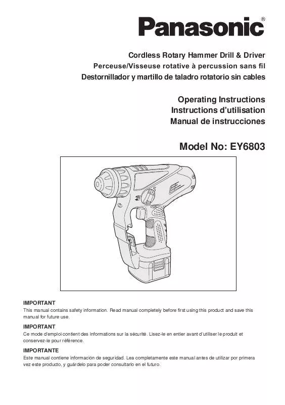 Mode d'emploi PANASONIC EY6803