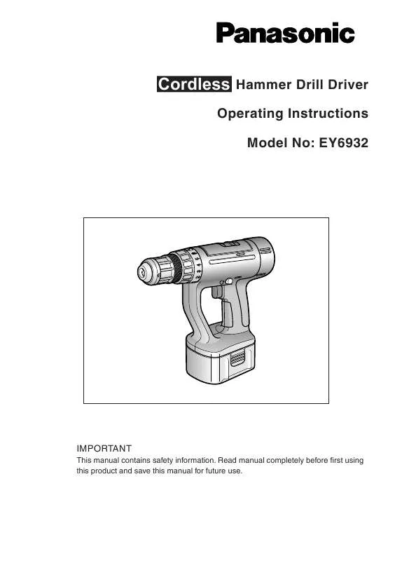 Mode d'emploi PANASONIC EY6932