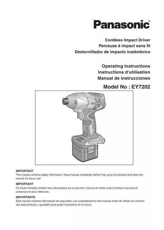 Mode d'emploi PANASONIC EY7202