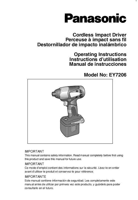 Mode d'emploi PANASONIC EY7206