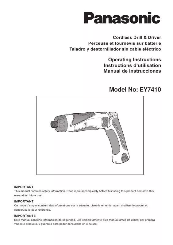 Mode d'emploi PANASONIC EY7410