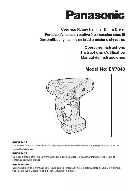 Mode d'emploi PANASONIC EY7840