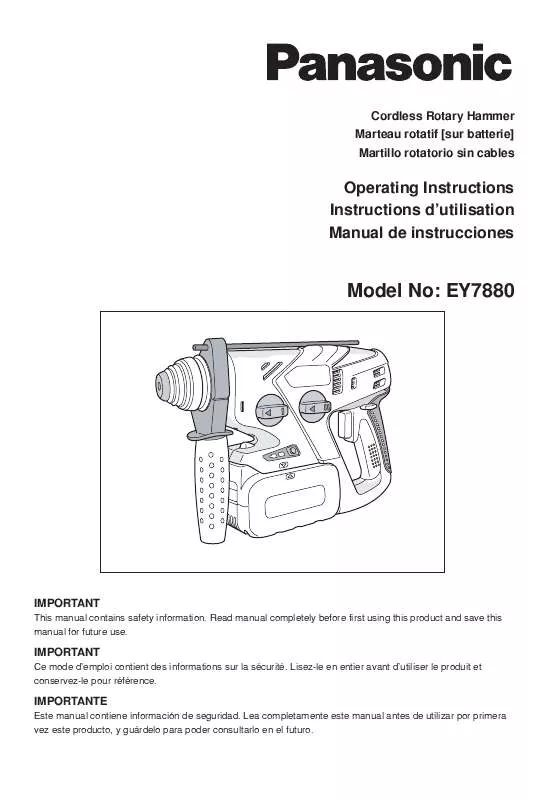 Mode d'emploi PANASONIC EY7880