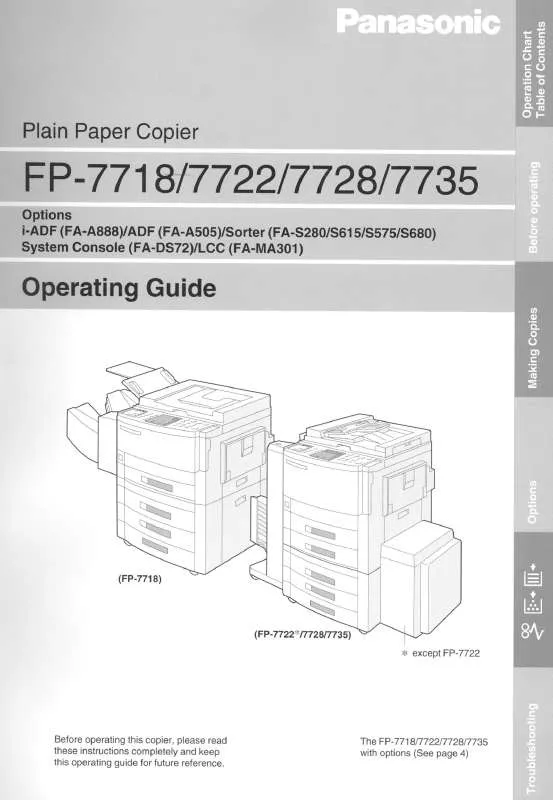 Mode d'emploi PANASONIC FP-7718