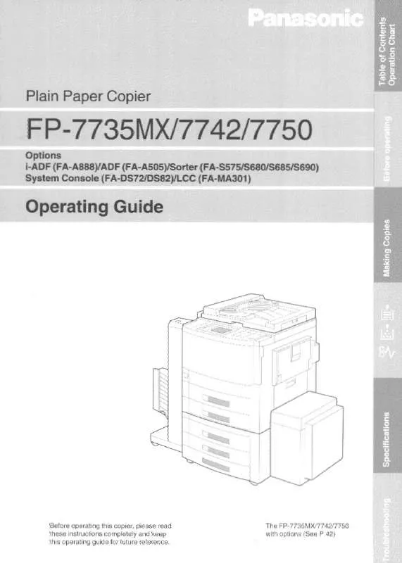 Mode d'emploi PANASONIC FP-7735MX