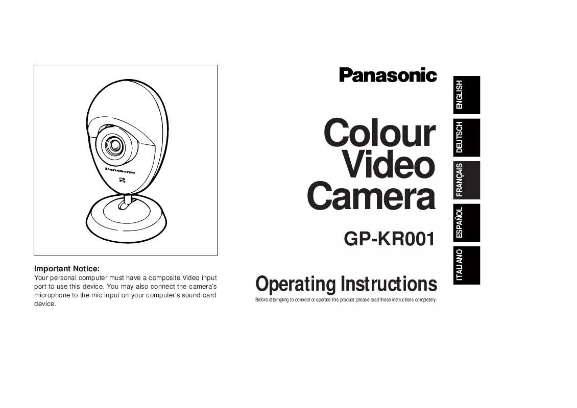 Mode d'emploi PANASONIC GP-KR001