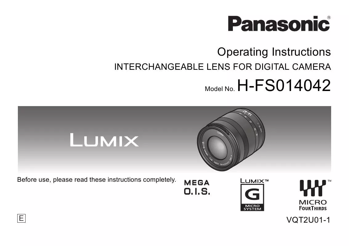 Mode d'emploi PANASONIC H-FS014042E