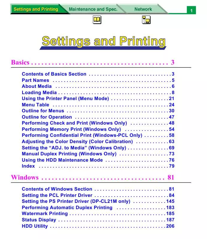 Mode d'emploi PANASONIC JETWRITER DP-CL21