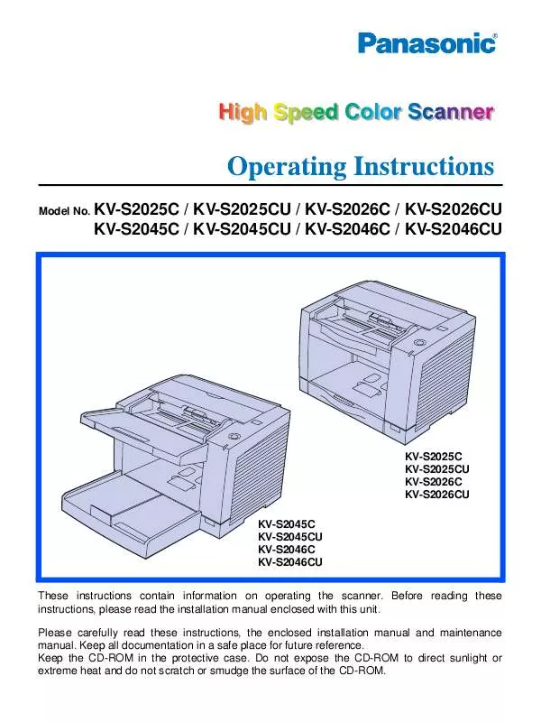 Mode d'emploi PANASONIC KV-S2026