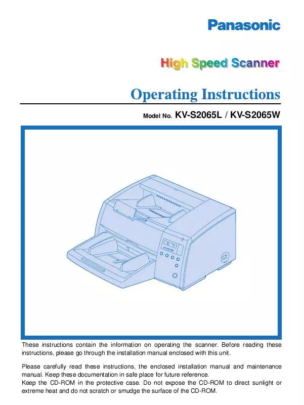 Mode d'emploi PANASONIC KV-S2065