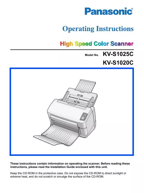 Mode d'emploi PANASONIC KV-S1020C