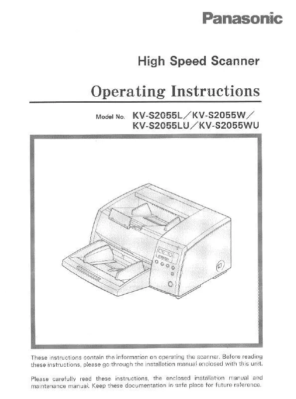 Mode d'emploi PANASONIC KV-S2055W