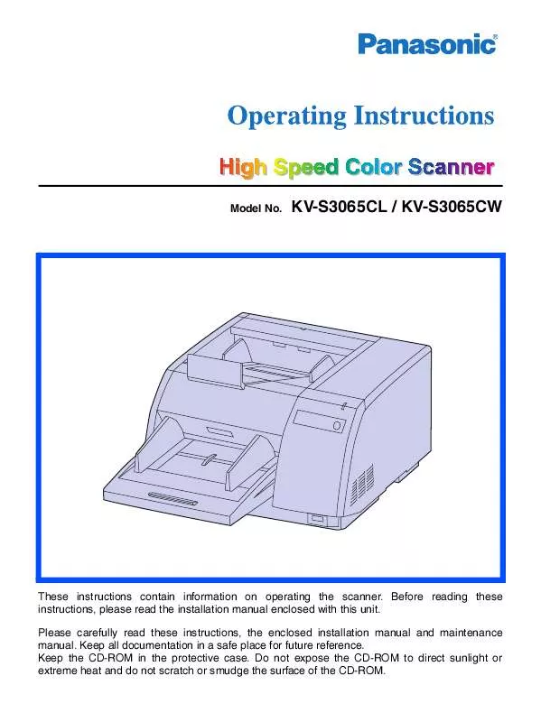 Mode d'emploi PANASONIC KV-S3065