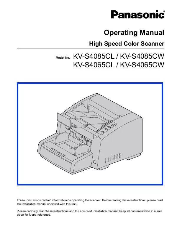 Mode d'emploi PANASONIC KV-S4065CW