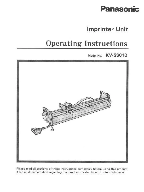 Mode d'emploi PANASONIC KV-SS010