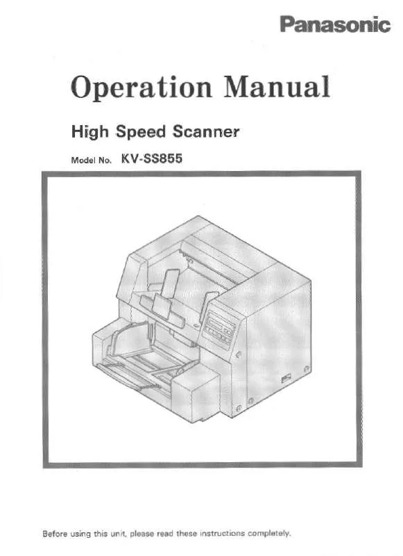 Mode d'emploi PANASONIC KV-SS855