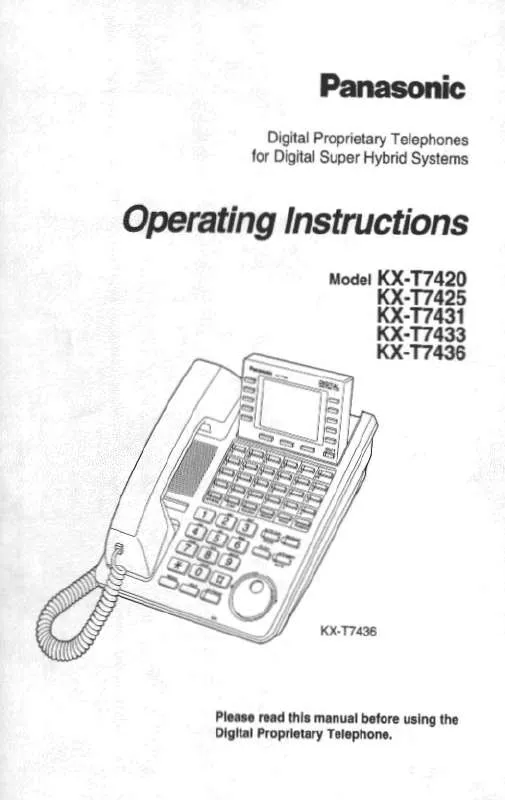 Mode d'emploi PANASONIC KX-T7420B