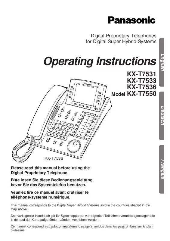 Mode d'emploi PANASONIC KX-T7550