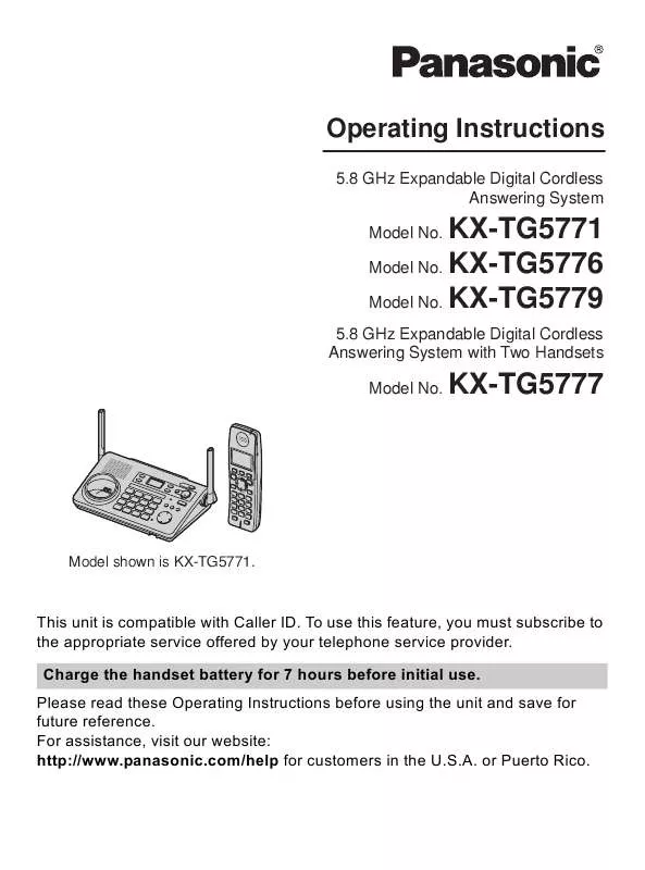 Mode d'emploi PANASONIC KX-TG5771S