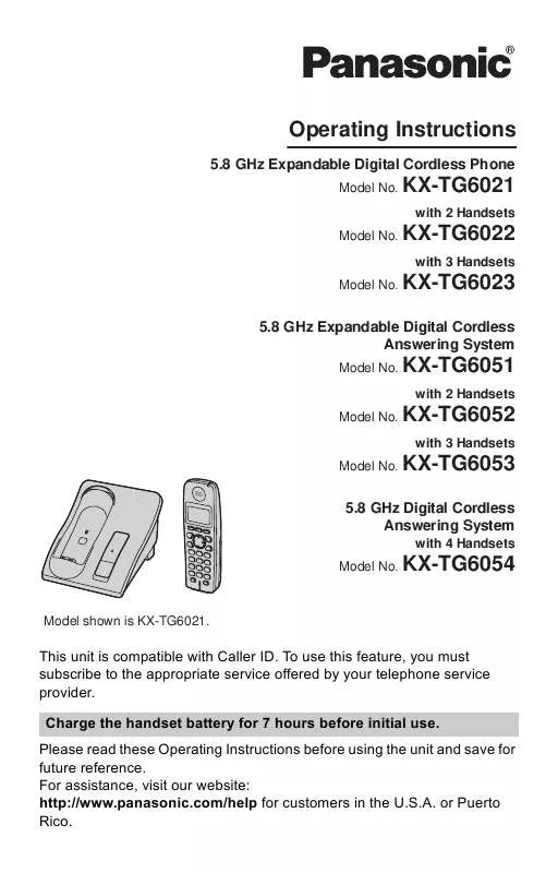 Mode d'emploi PANASONIC KX-TG6021M