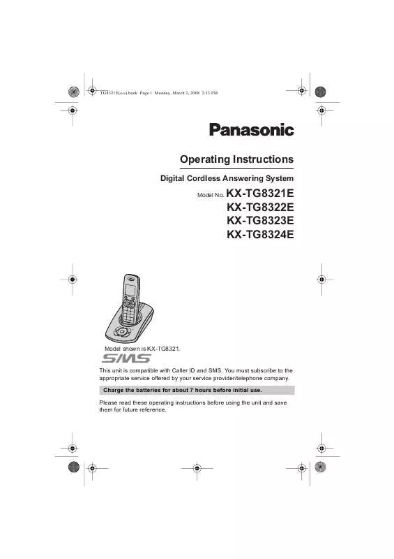 Mode d'emploi PANASONIC KX-TG8322E