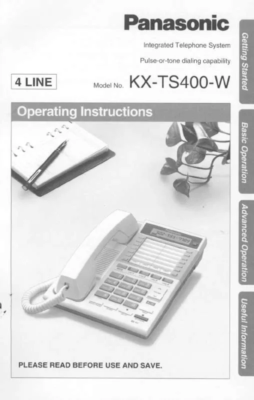 Mode d'emploi PANASONIC KX-TS400