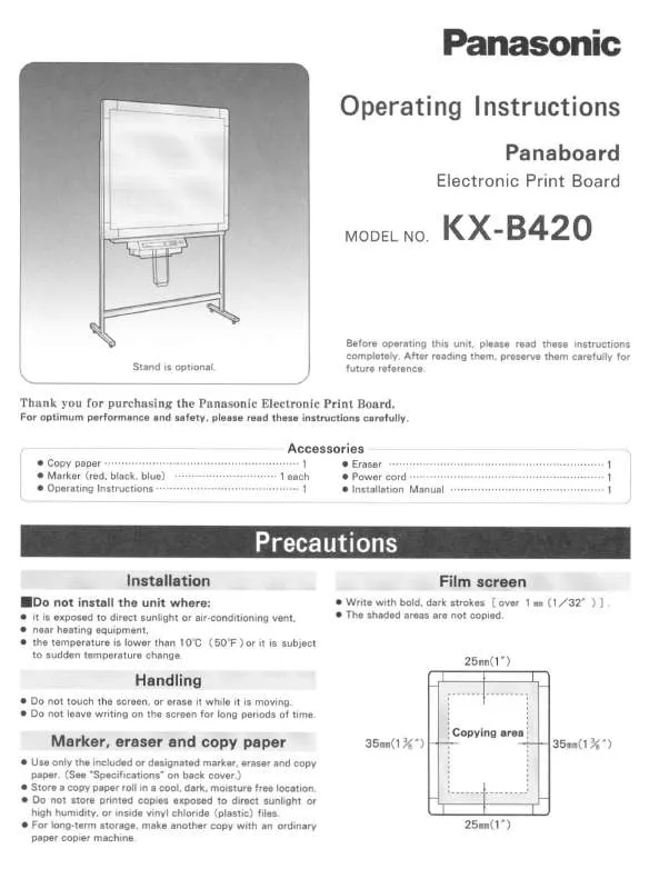 Mode d'emploi PANASONIC KX-B420