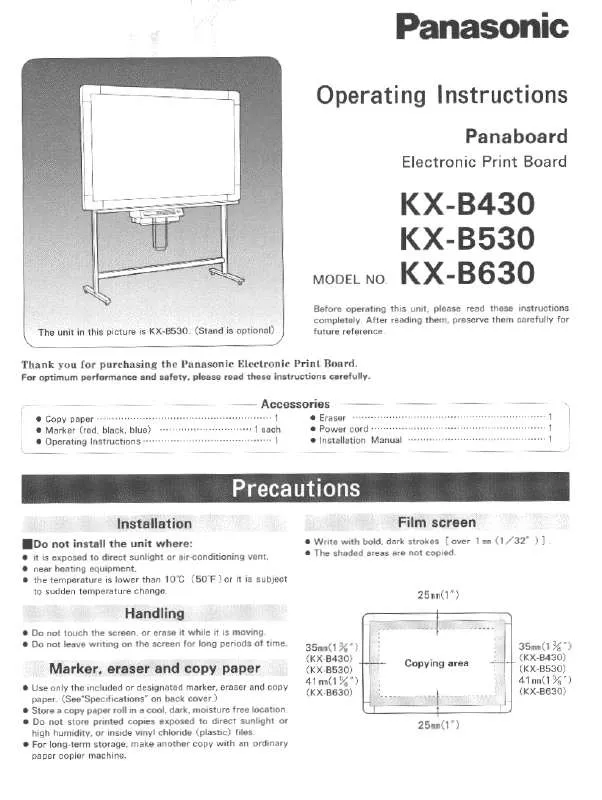 Mode d'emploi PANASONIC KX-B430