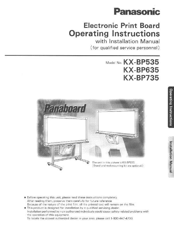 Mode d'emploi PANASONIC KX-BP535